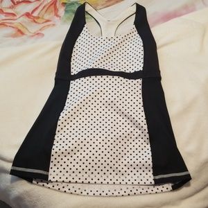 NWOT Lululemon black and white polka dot tank